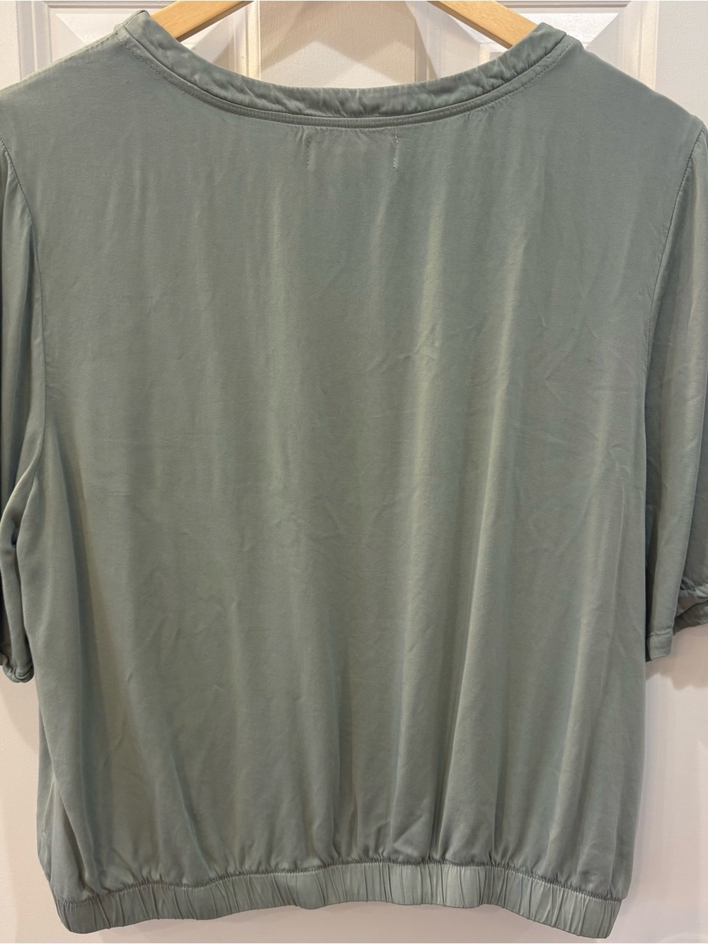 cloth & stone Sage Green Elastic-Hem Short Sleeve Top, L 💚 - Picture 4 of 5